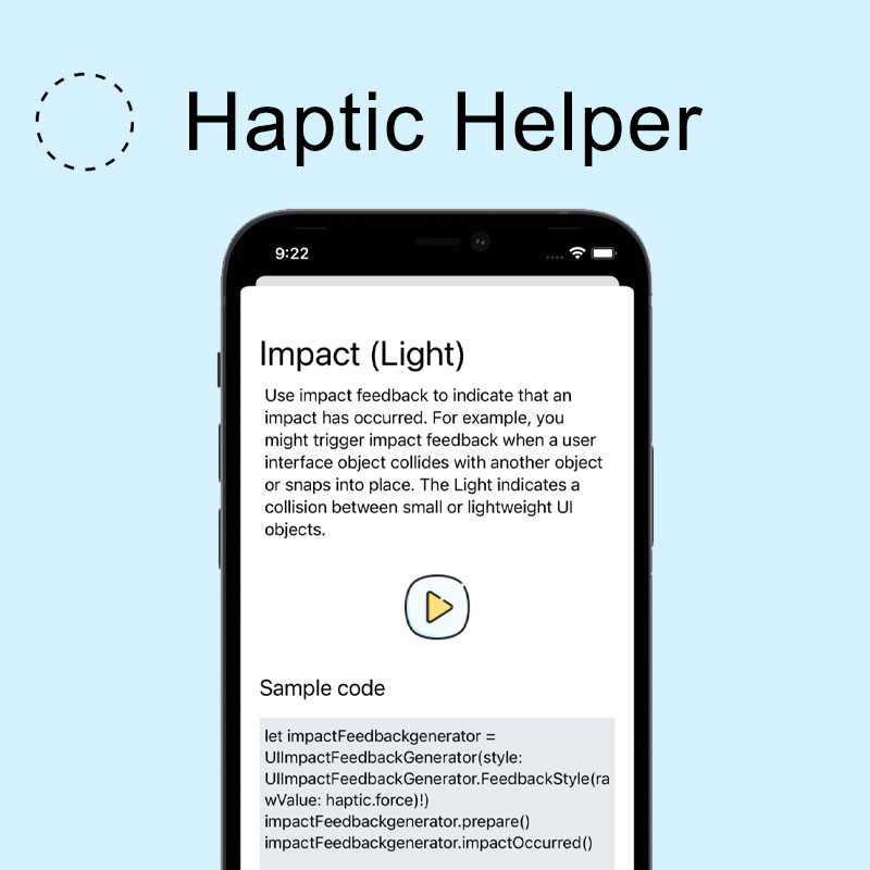 Haptic Helper iOS Apps image.